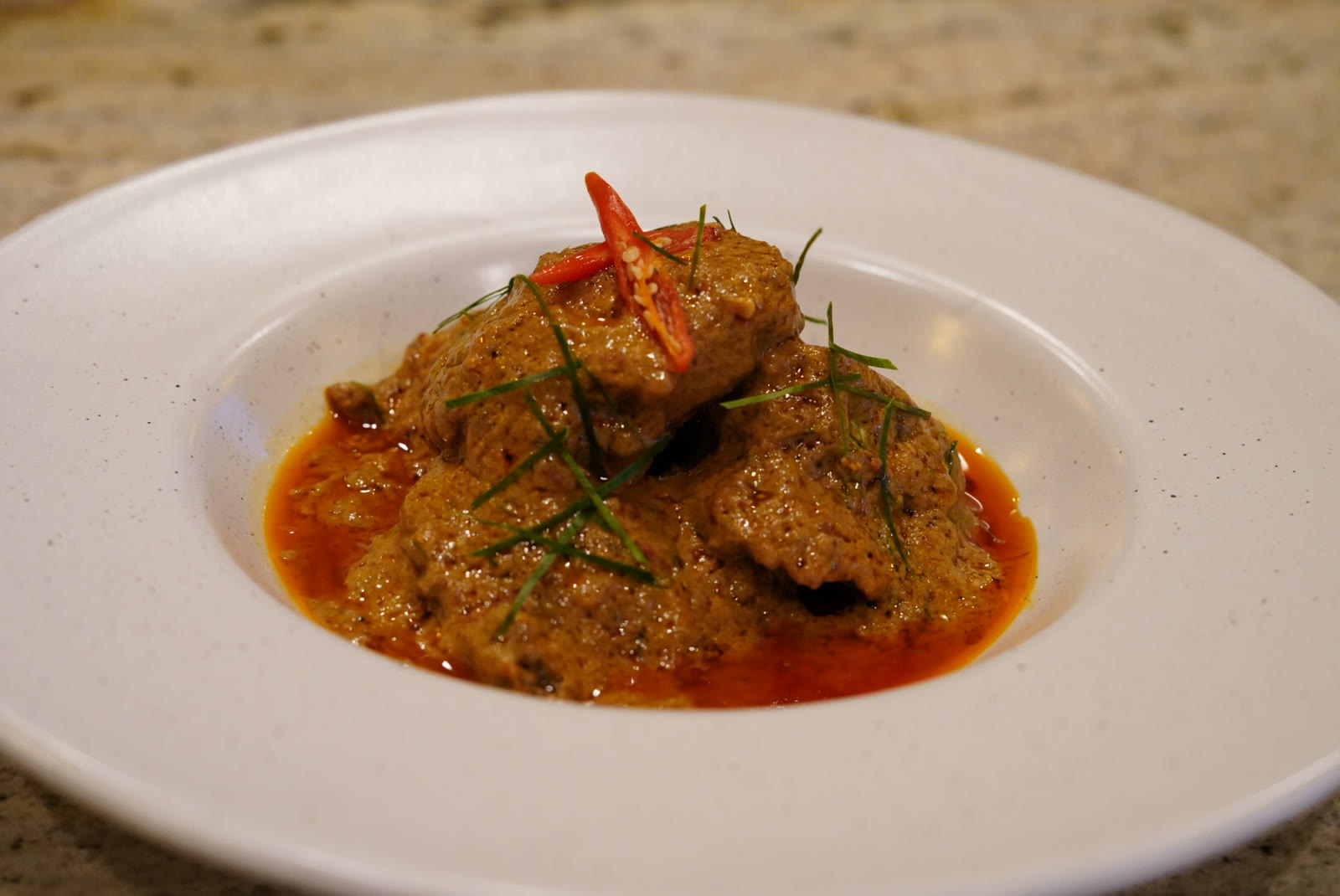 Panang curry with chili and lime leaves